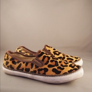 Leopard print calfskin sneakers